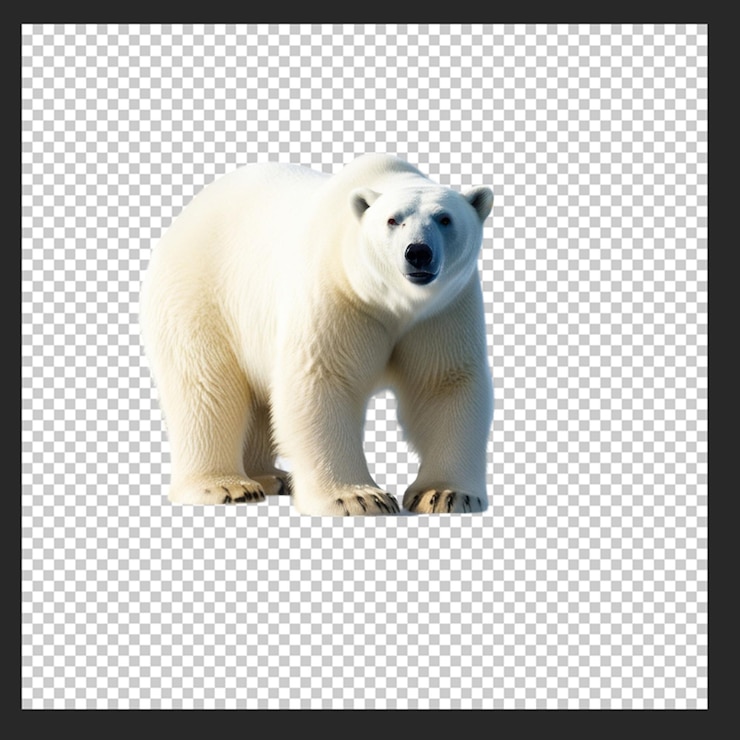 PSD 北極クマはノルウェーの海で雪と水で漂流する氷ので自然の生息地にある白い動物スヴァルバードヨーロッパ自然からの野生動物のシーン