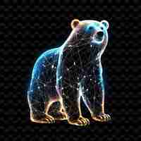 PSD polar bear frozen tundra crisscross neon lines sneeuwvlokken fu shape y2k neon light art collecties