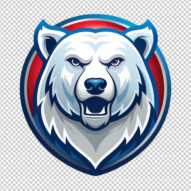 PSD polar bear logo on transparent background