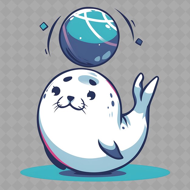 PSD a polar bear with a ball in the middle of it