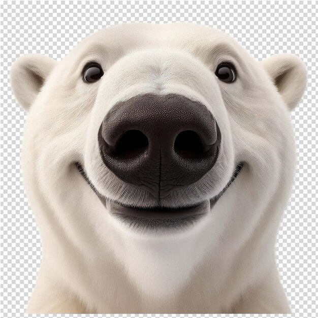 PSD a polar bear with a smile on its face