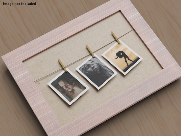 Polaroid photo frame mockup