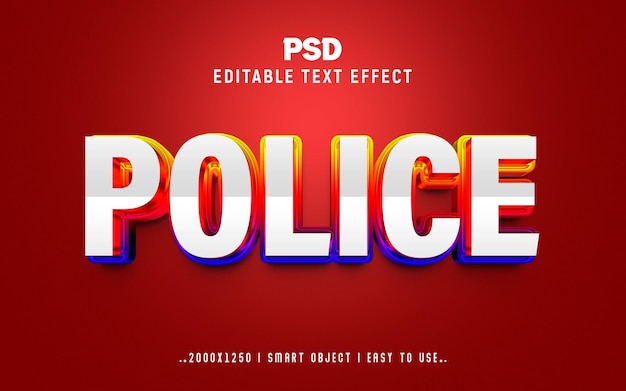 Police 3D Editable Psd Text Effect Style
