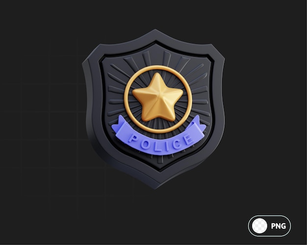 PSD police badge 3d illustration