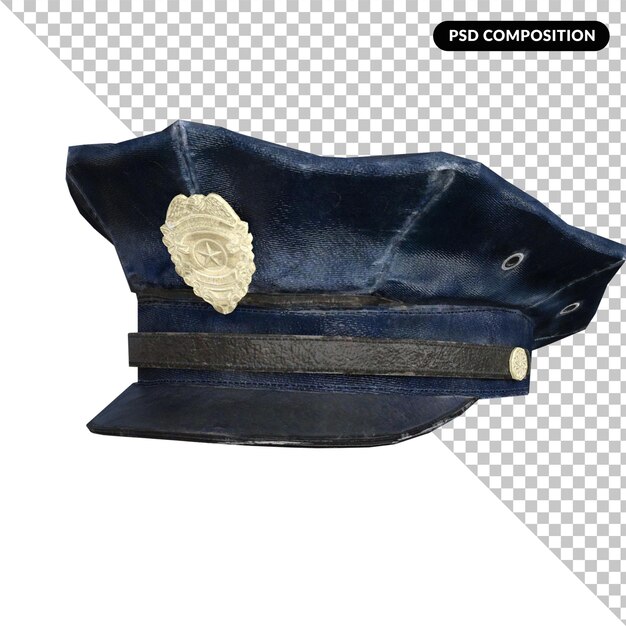 PSD police cap isolated 3d