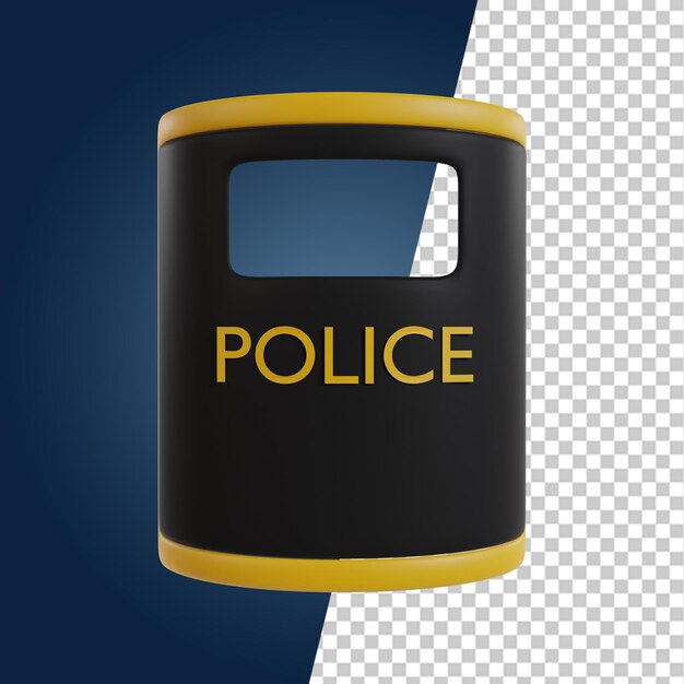 PSD icona di rendering 3d del dipartimento di polizia