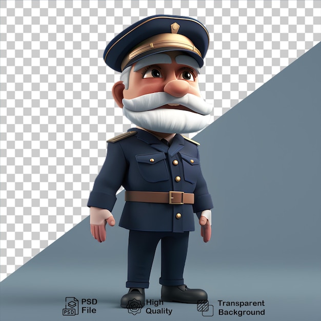 PSD poliziotto personaggio dei cartoni animati isolato su uno sfondo trasparente includono l'immagine