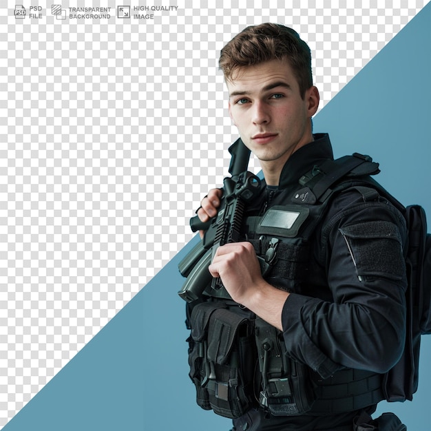 PSD police officer policeman isolated on transparent background