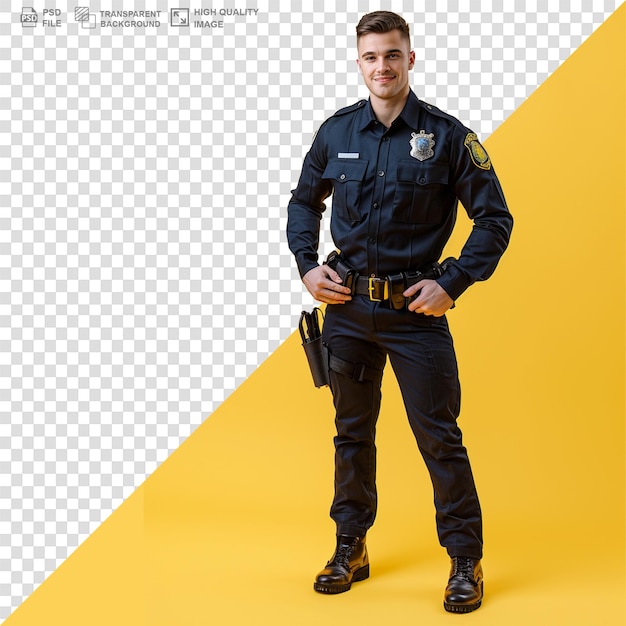 PSD police officer policeman isolated on transparent background