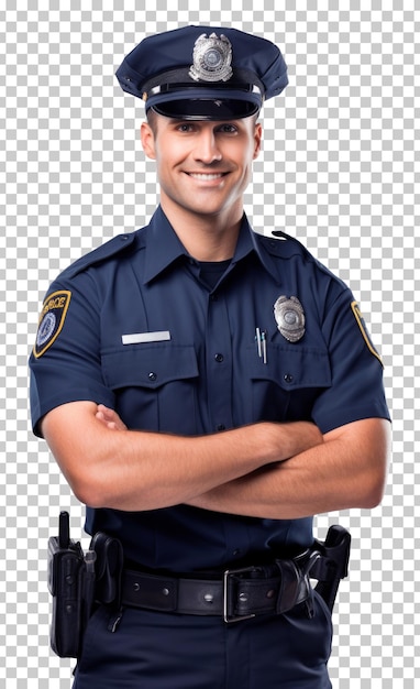 PSD police officer policeman isolated on transparent background