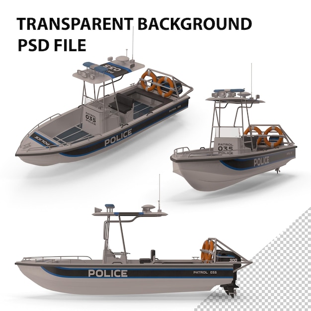 PSD police patrol motor boat png