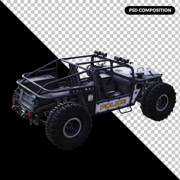 PSD police truck isolated 3d