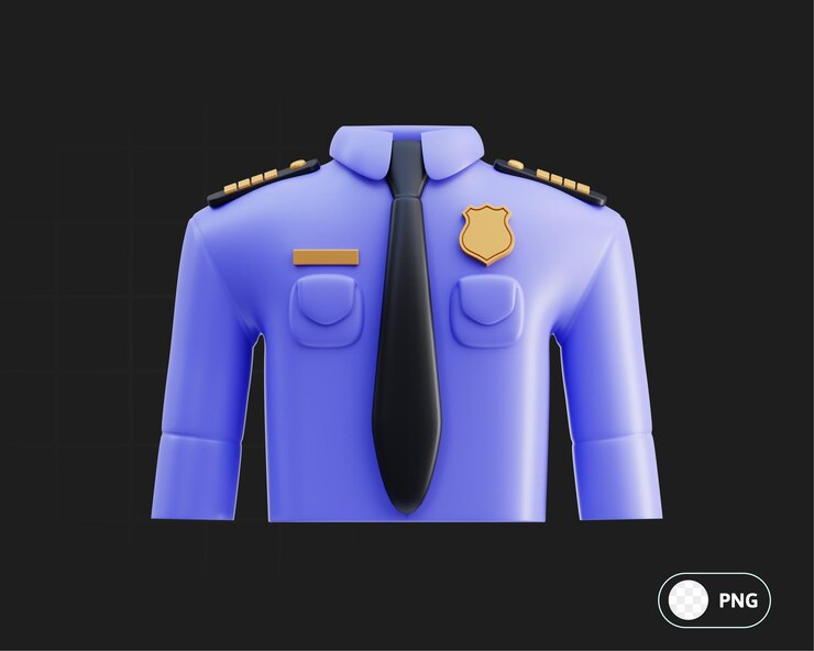 PSD police uniform 3d illustration