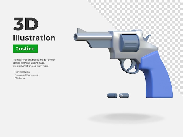 PSD policja pistolet broń 3d ikona ilustracja
