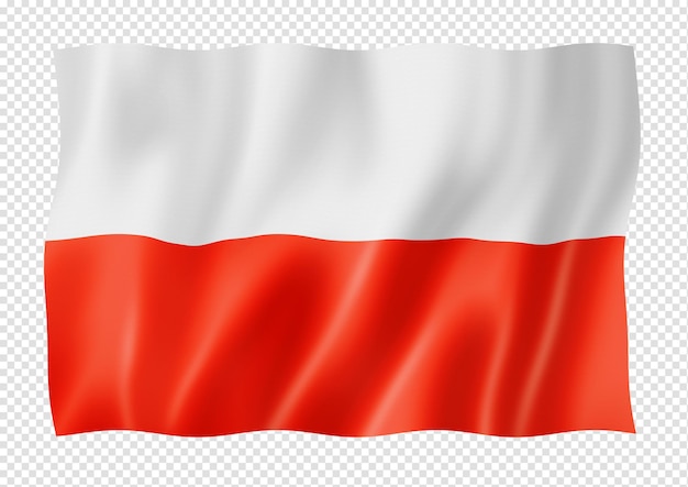 PSD polish flag isolated on white