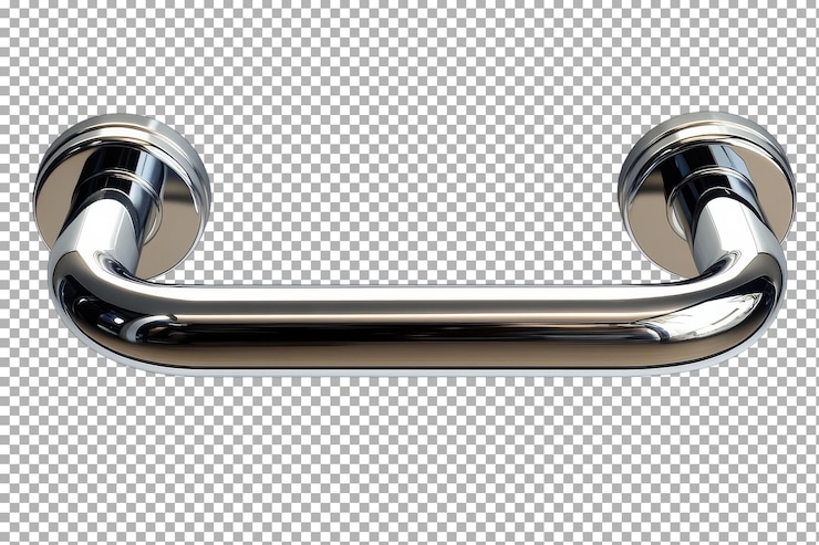 PSD polished chrome grab bar mounted securely in a bathroom for safety and accessibility use