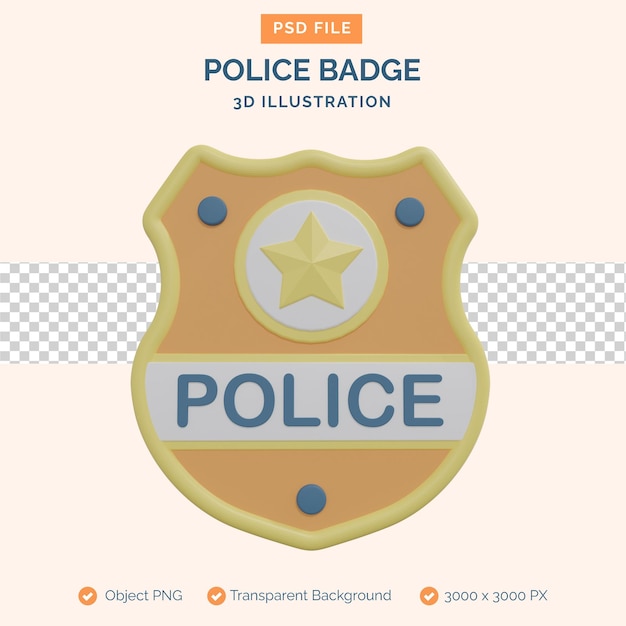 Politie badge 3d illustratie