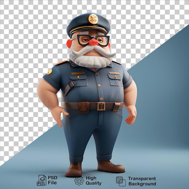 Politie man cartoon personage geïsoleerd op doorzichtige achtergrond bevatten beeld