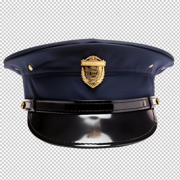 PSD politie-uniform hoed met badge op geïsoleerde transparante achtergrond