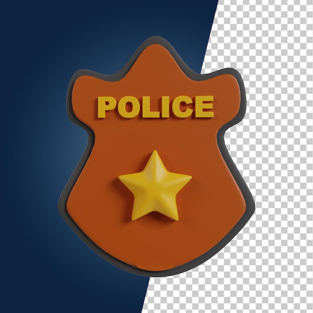 PSD politieafdeling 3d render icoon