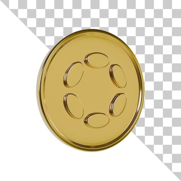 PSD polkadot gold coin 3d icon