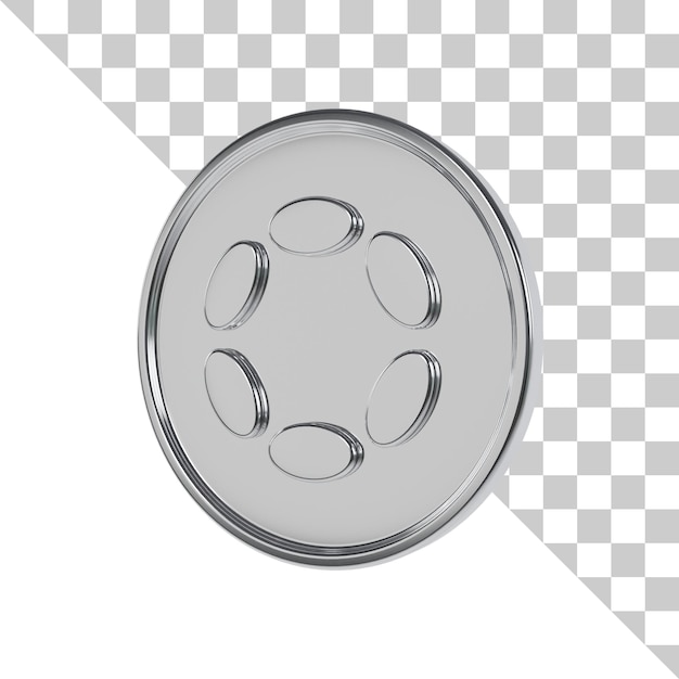 PSD polkadot silver coin 3d icon