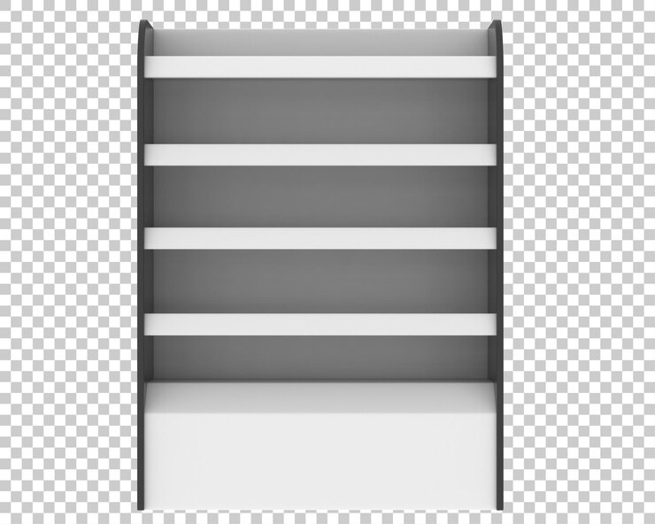 PSD półki sklepowe pos na przezroczystym tle ilustracja renderowania 3d