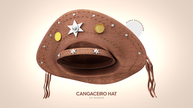 Północno-wschodnia brazylijska skórzana czapka na imprezę junina Premium Psd