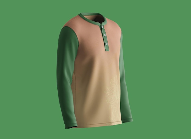 Mockup a maniche lunghe rotondo a polo