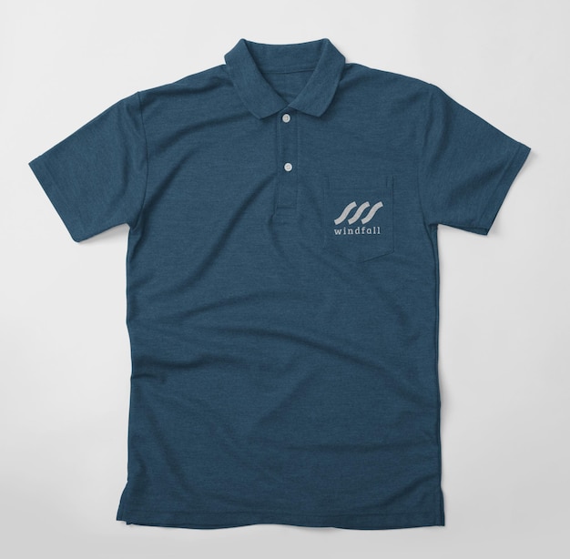 PSD polo shirt mockup design isolated with pocket