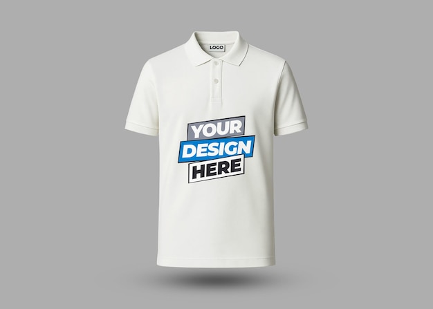 polo shirt mockup with customizable design space