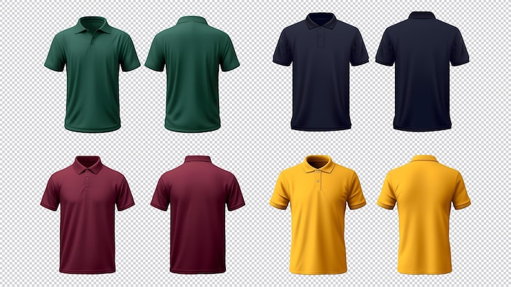 PSD polo t-shirt geïsoleerd transparant voor mock-up