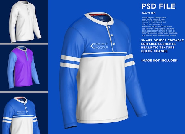 Polo t-shirt long sleeve mockup