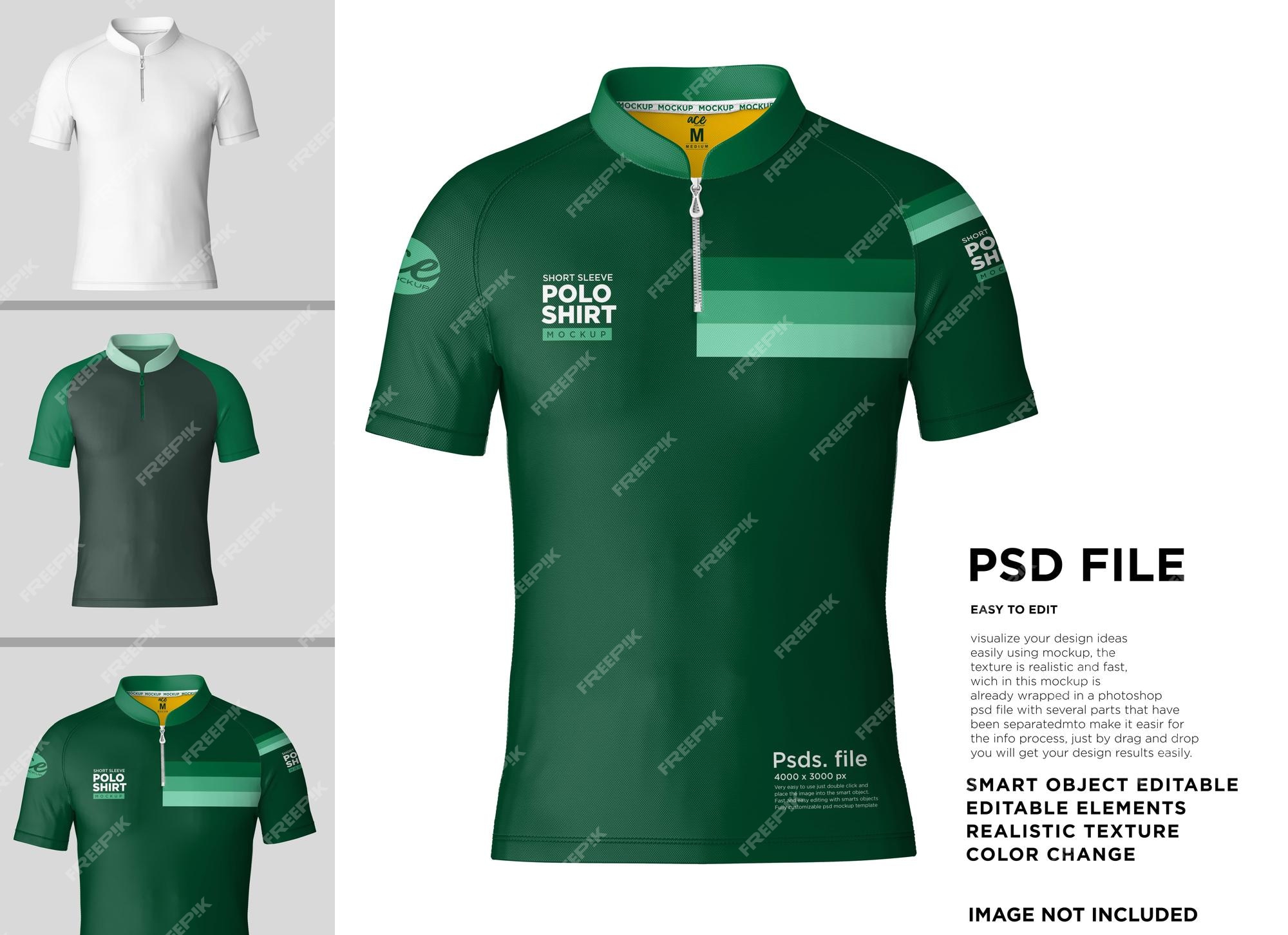 Premium PSD | Polo t-shirt short v-neck mockup