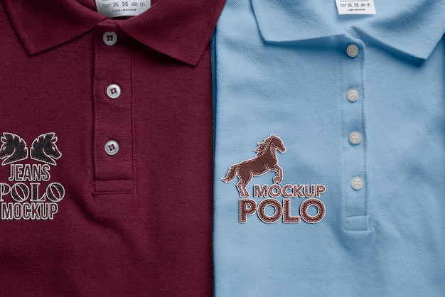 Polo t-shirt with logo mockup