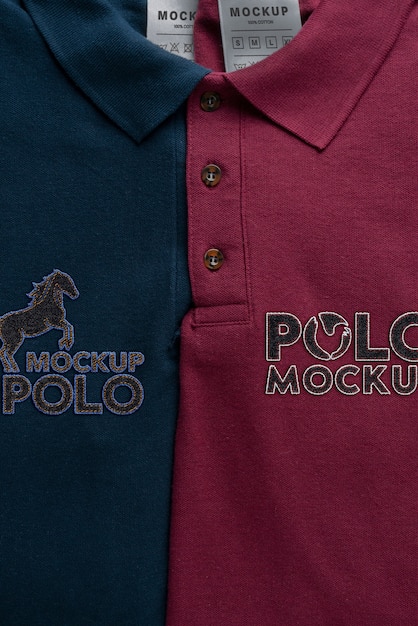 Polo t-shirt with logo mockup