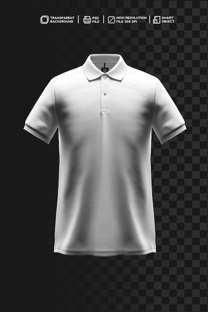 Polo TShirt Design Mockup op transparante achtergrond