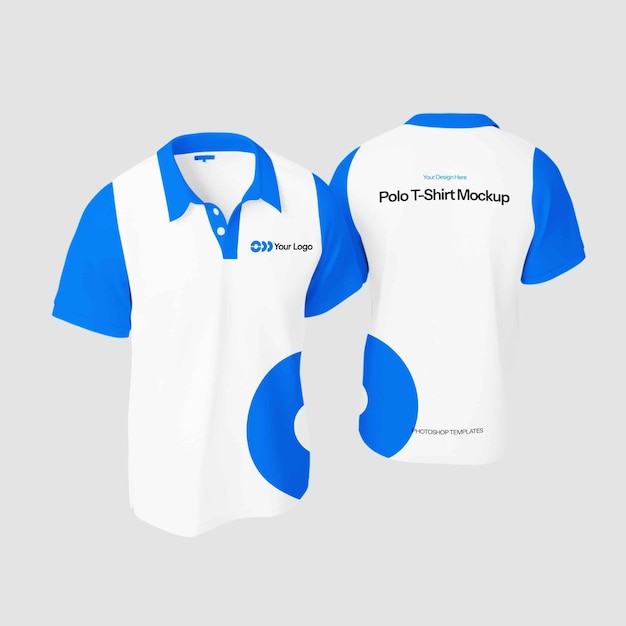 polo tshirt mockup front and back view