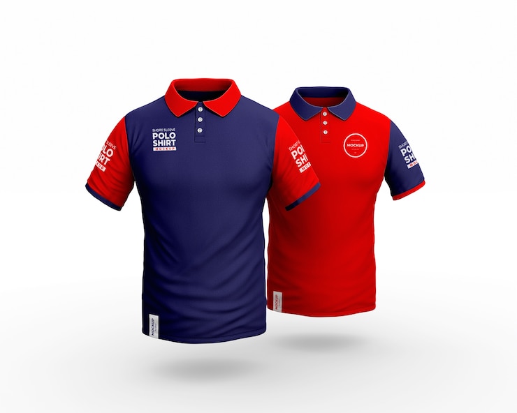 PSD poloshirt spookmodel arrangement vooraanzicht