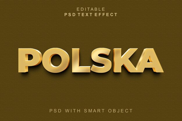 PSD polska 3d text effect