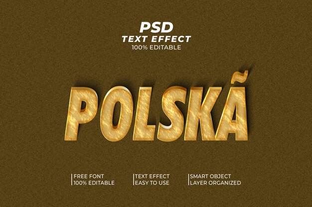 PSD polska_editable_3d tekst_efekt