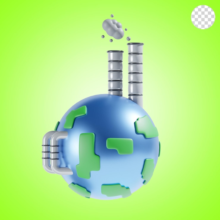 PSD polution 3d icon illustration