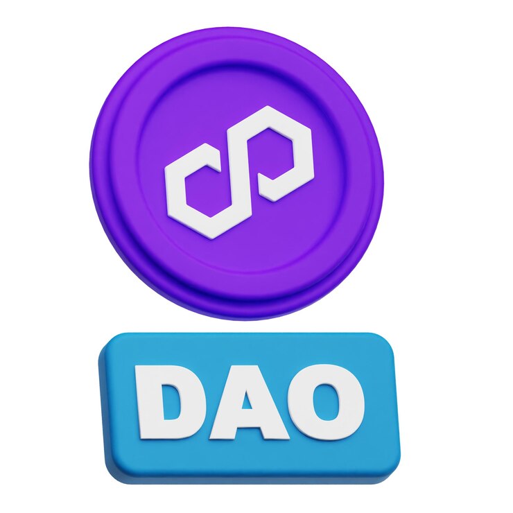 PSD polygon crypto token 3d icon isolated on the white background