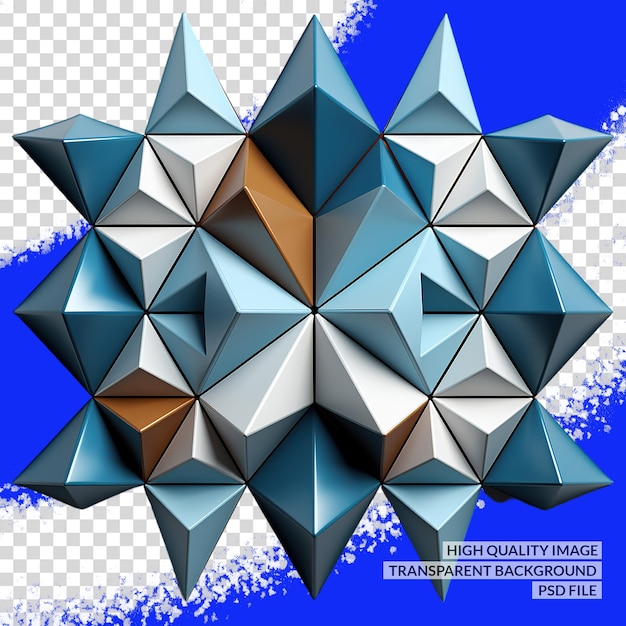 PSD polygonal design 3d png clipart transparent isolated background