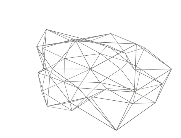 PSD polygonal mesh wireframe abstract 3d shape