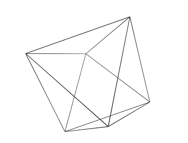 PSD Полигональная сетка каркасная абстрактная 3d форма