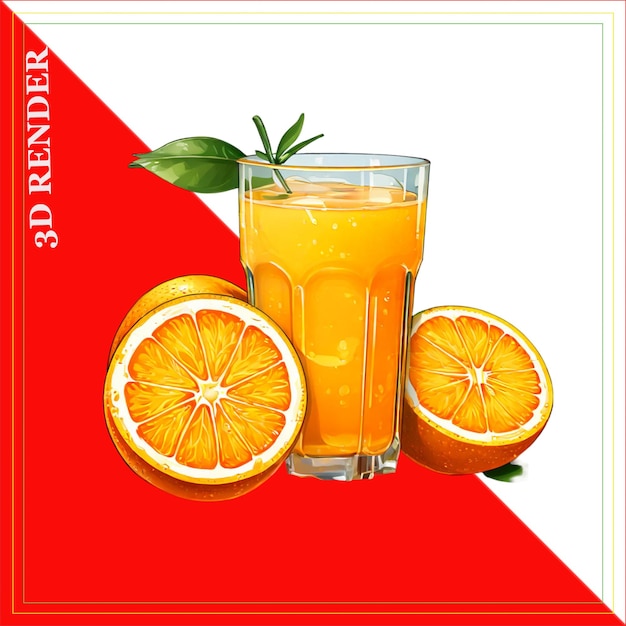 PSD pomarańcze i sok pomarańczowy
