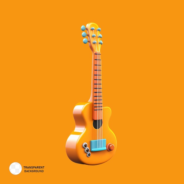 Pomarańczowa Gitara 3d