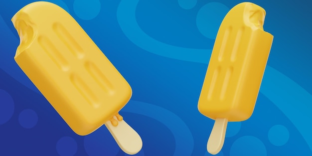 Pomarańczowa Ilustracja 3d Popsicle