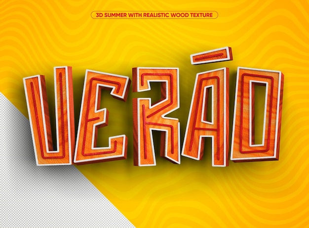 Pomarańczowe i żółte realistyczne drewniane 3d letnie logo